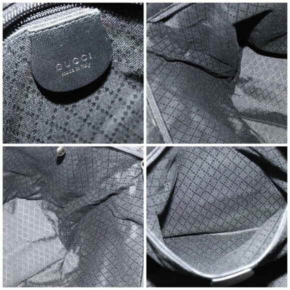 GUCCI Tote Bag Canvas Black Silver 002 2123 0456 Auth - Picture 15 of 16